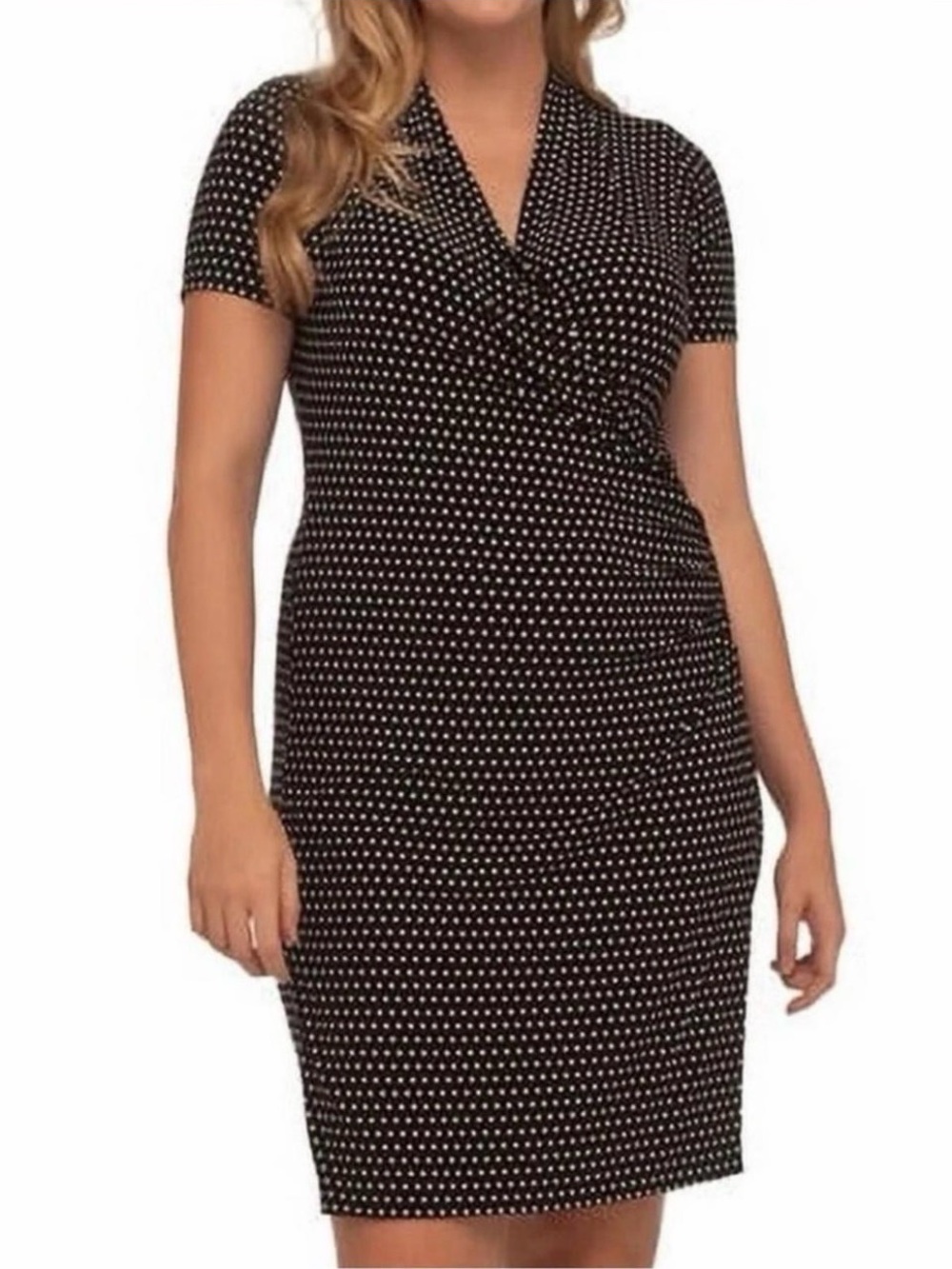 Norma Kamali Polka Dot Wrap-Front Dress - Women